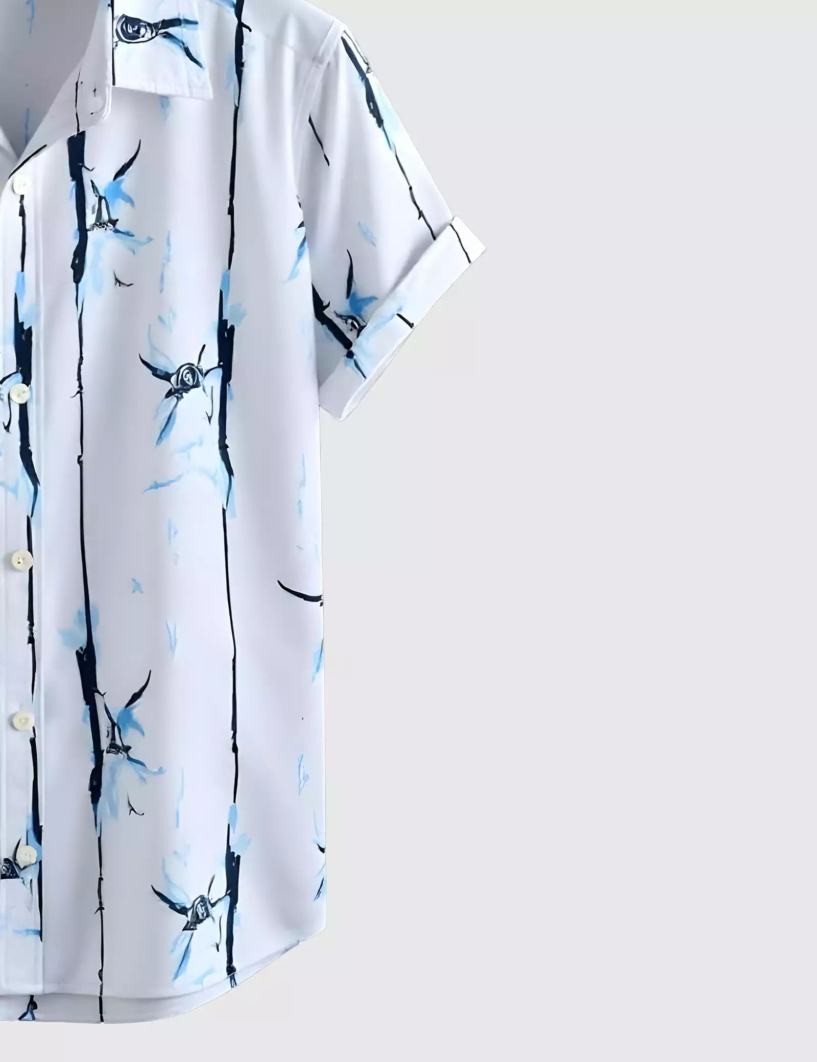 Blue Design Men's Shirt Half Sleeves Exclusive Summer Edition