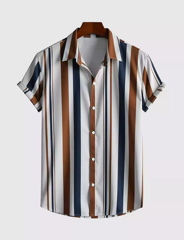Vertical Linings Men's Shirt Half Sleeves Exclusive Summer Edition