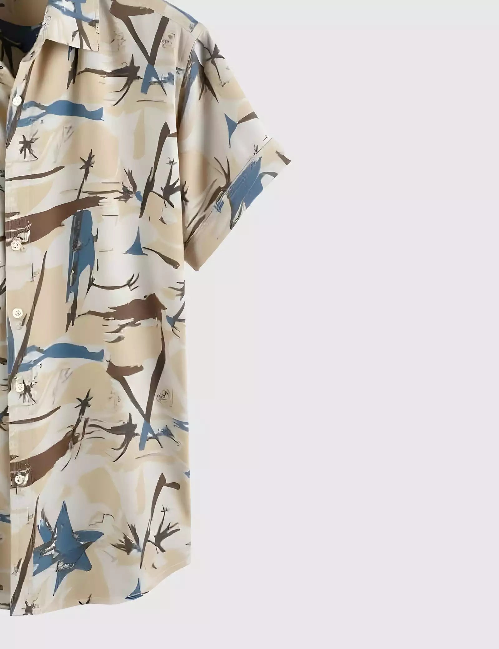 Rough Painting Men's Shirt Half Sleeves Exclusive Summer Edition
