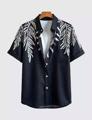 Vertical Leaf Men's Shirt Half Sleeves Exclusive Summer Edition